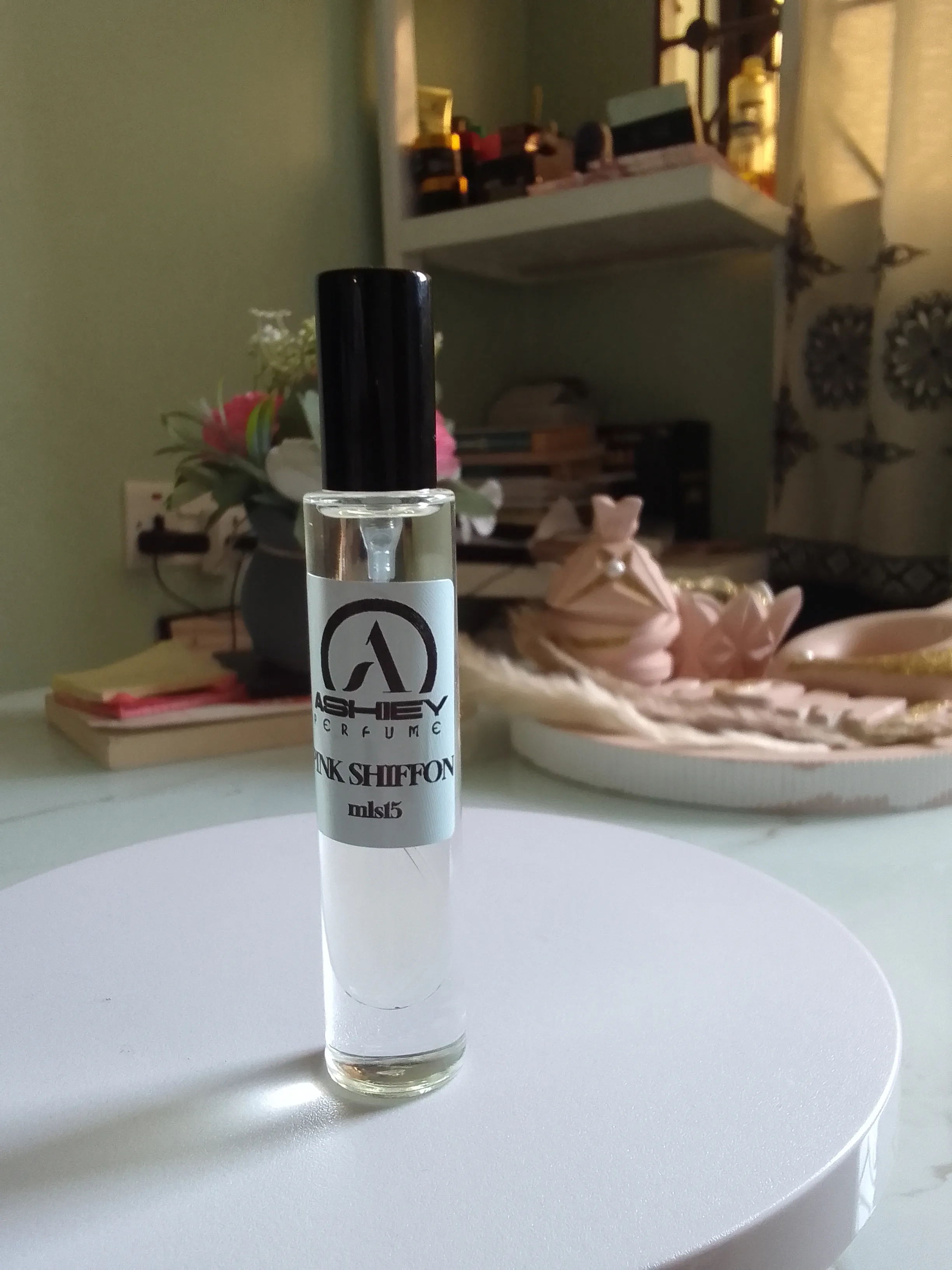 Pink shiffon oil perfume
