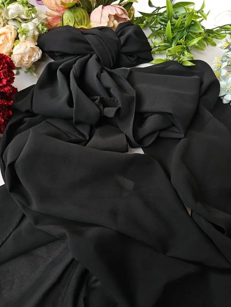 Mitandio chiffon plain black